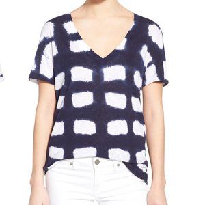 SPLENDID 'Vista' Tie Dye V-Neck Tee,  blue and white Size Medium